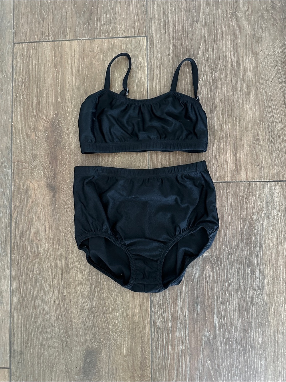 Pumpers girls  Black Two-Piece dance outfit . Size XL.